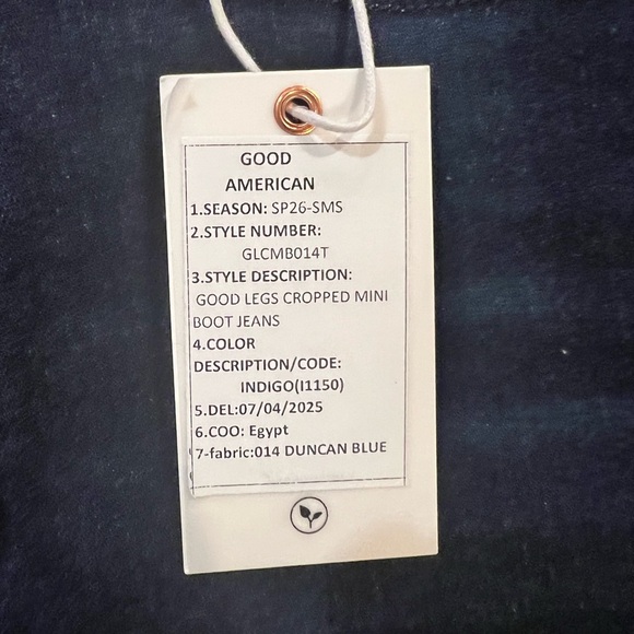GOOD AMERICAN GOOD LEGS CROPPED MINI BOOT JEANS Size 4/27 NWT Indigo color - Picture 8 of 10